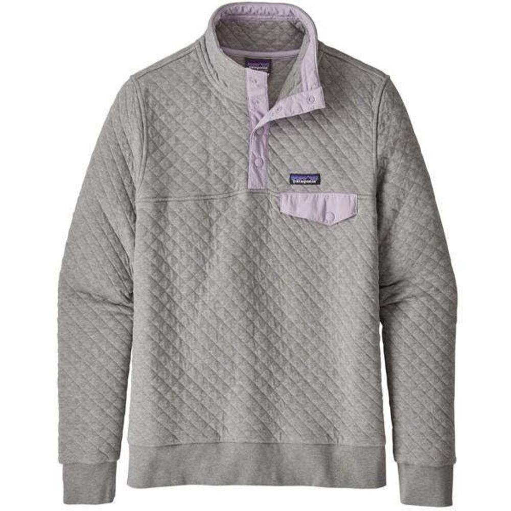 Patagonia Women’s Organic Cotton Quilt Snap-T Pullover Gray and Lavender